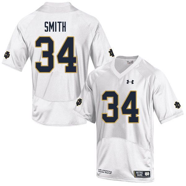 Men #34 Jahmir Smith Notre Dame Fighting Irish College Football Jerseys Sale-White